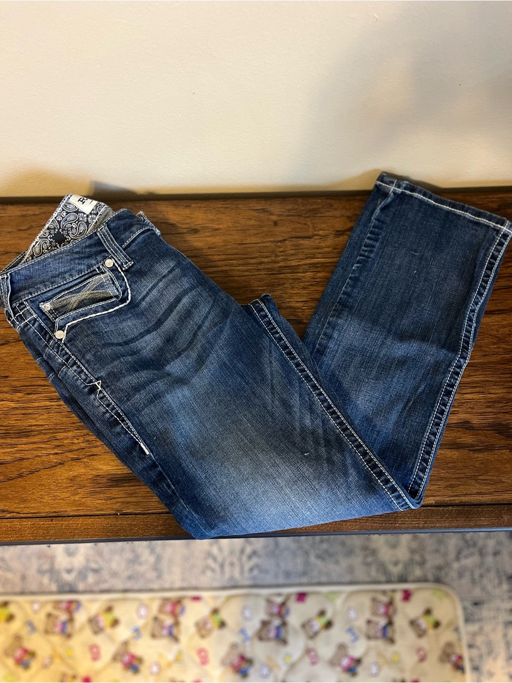Ariat Real Women's Mid Rise Stretch Ivy Stackable Straight Leg Jeans - Dresden - Picture 11 of 16